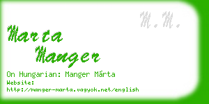 marta manger business card